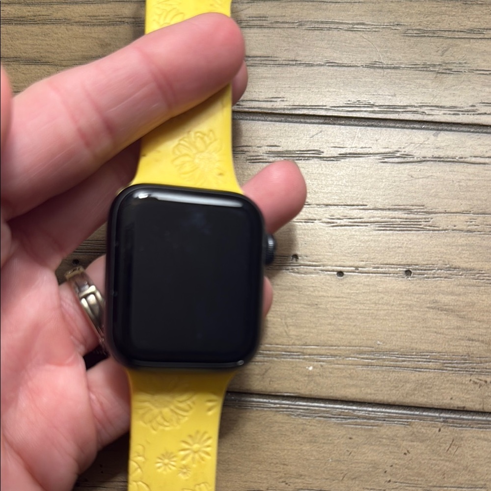 Smartwatch with Yellow Floral Band